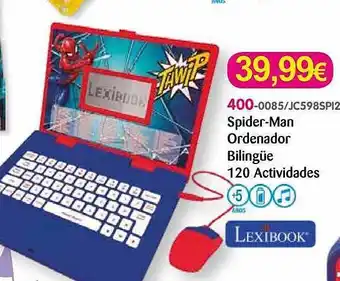 Super Juguete Lexibook spider-man ordenador bilingüe 120 actividades oferta