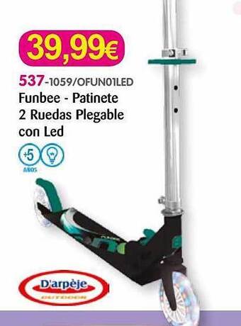 Super Juguete Funbee - patinete 2 ruedas plegable con led oferta