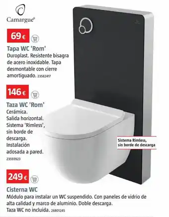 Bauhaus Camargue tapa wc rom taza wc rom cisterna wc oferta
