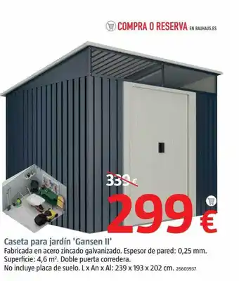 Bauhaus Caseta para jardin gansen ii oferta