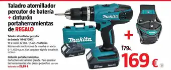 Bauhaus Makita taladro atornilador percutor de bateria hp457dwe cinturón portaherramientas oferta