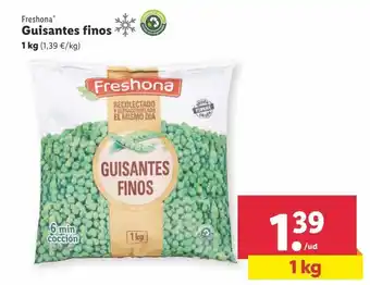 Lidl Guisantes finos congelados freshona oferta
