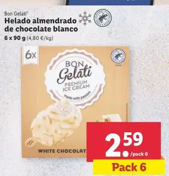 Lidl Helados almendrado de chocolate blanco bon gelati oferta