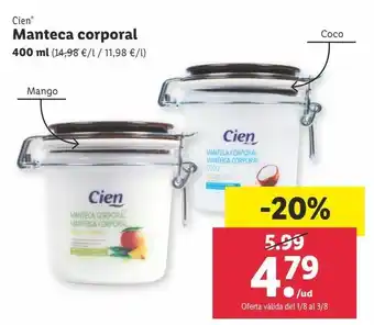 Lidl Manteca corporal cien oferta