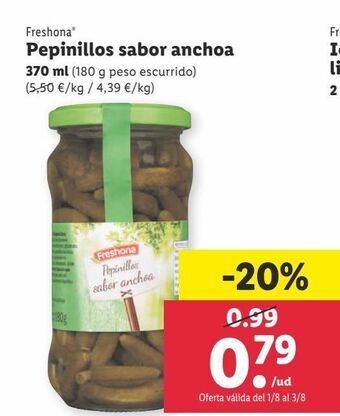 Lidl Pepinillos sabor anchoa oferta