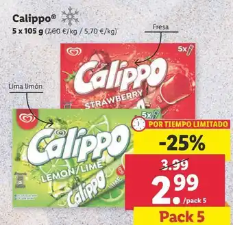 Lidl Helados calippo oferta