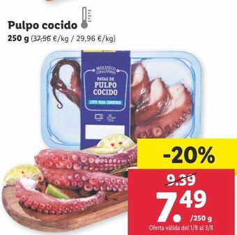 Lidl Pulpo cocido oferta