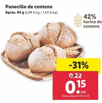 Lidl Panecillos de centeno oferta