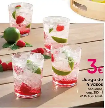Pepco Juego de 4 vasos 250 ml oferta
