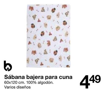 Zeeman Sábana bajera para cuna 60 x 120 cm 100% algodón oferta