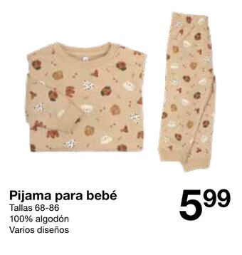 Zeeman Pijama para bebé Tallas 68-86 100% algodón oferta