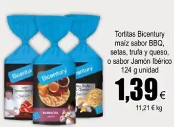FROIZ Bicentury Tortitas Maíz Sabor BBQ, Setas, Trufa y Queso, o Sabor Jamón Ibérico 124 g Unidad oferta