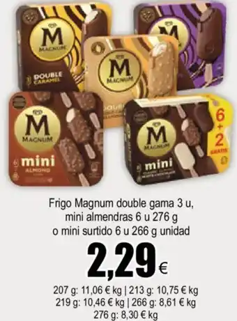 FROIZ Magnum Frigo Double Gama 3 u, Mini Almendras 6 u 276 g o Mini Surtido 6 u 266 g unidad oferta