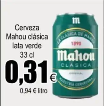 FROIZ Mahou Cerveza Clásica lata verde 33 cl oferta
