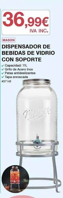 Costco Mason dispensador de bebidas de vidrio con soporte oferta
