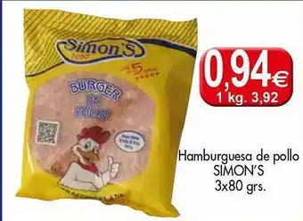 Congelados Copos Hamburguesa de pollo simon's oferta