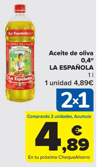 Carrefour La Española Aceite de oliva 0,4° 1 l oferta
