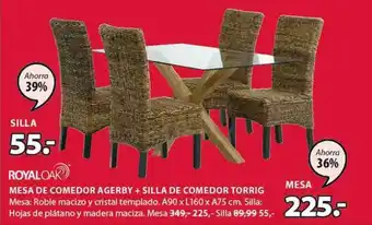 JYSK Royaloak mesa de comedora agerby + silla de comedor torrig oferta