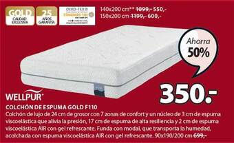 JYSK Wellpur colchón de espuma gold f110 oferta