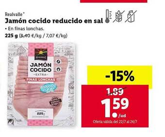 Lidl Realvalle jamón cocido reducido en sal oferta