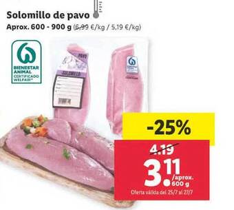 Lidl Solomillo de pavo oferta