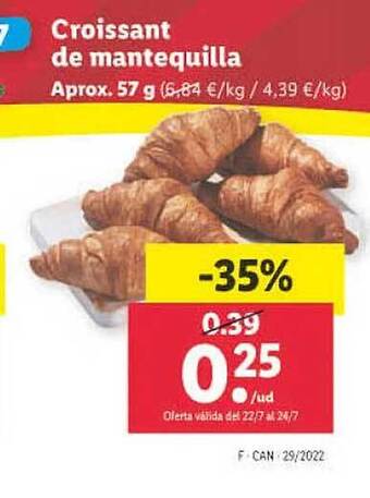 Lidl Croissant de mantequilla oferta