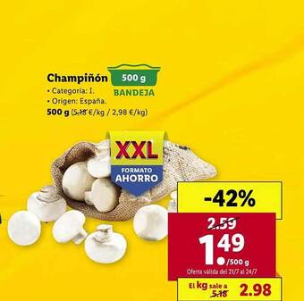 Lidl Champiñón oferta