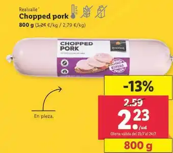Lidl Realvalle chopped pork oferta