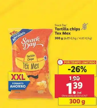 Lidl Snack day tortilla chips tex mex oferta