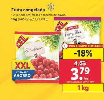 Lidl Fruta congelada oferta