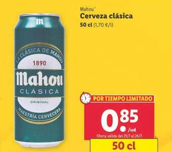 Lidl Mahou cerveza clásica oferta