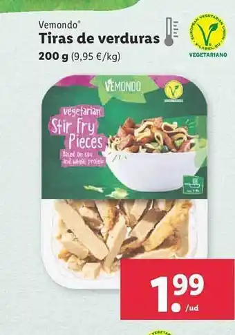 Lidl Vemondo tiras de verduras oferta