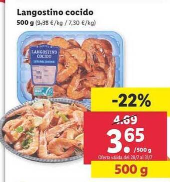 Lidl Langostino cocido oferta