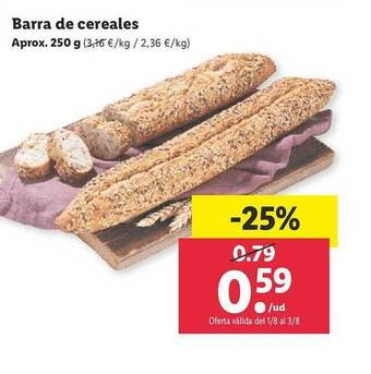 Lidl Barra de cereales oferta