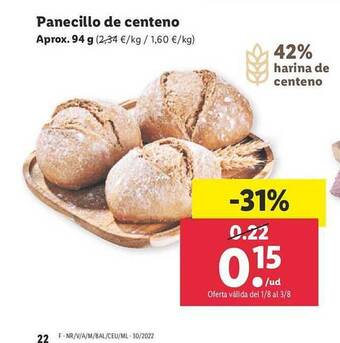 Lidl Panecillo de centeno oferta