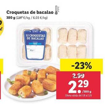 Lidl Croquetas de bacalao oferta