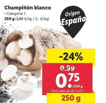 Lidl Champiñón blanco oferta