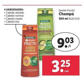 Lidl Garnier fructis champú oferta