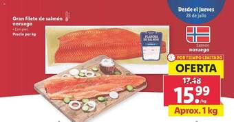 Lidl Gran filete de salmón noruego oferta
