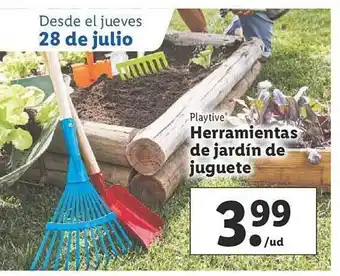 Lidl Playtive herramientas de jardín de juguete oferta