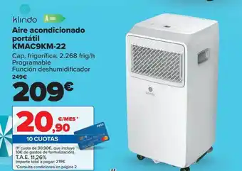 Carrefour Klindo aire acondicionado portátil oferta