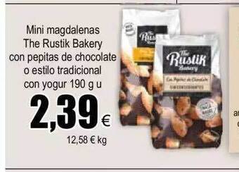FROIZ Mini magdalenas the rustik bakery con pepitas de chocolate o estilo tradicional con yogur oferta