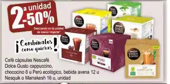FROIZ 2a unidad -50% café cápsulas nescafé dolce gusto cappuccino chococino 8 perú ecológico bebida avena 12 nesquik marrakesh oferta