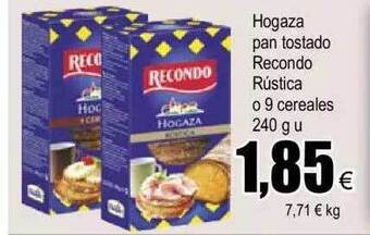 FROIZ Hogaza pan tostado recondo rústica o 9 cereales oferta