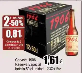 FROIZ 2a unidad -50% cerveza 1906 reserva especial botella oferta