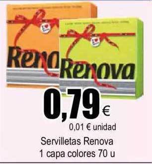 FROIZ Servilletas renova 1 capa colores oferta