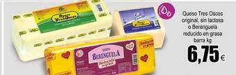 FROIZ Queso tres oscos original sin lactosa o berenguela reducido en grasa barra kg oferta