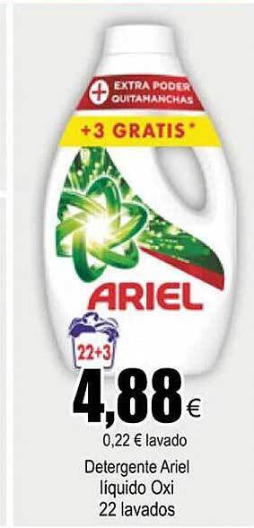 FROIZ Detergente ariel líquido oxi 22 lavados oferta