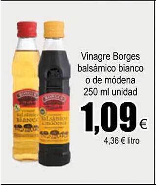 FROIZ Vinagre borges balsámico bianco o de módena oferta