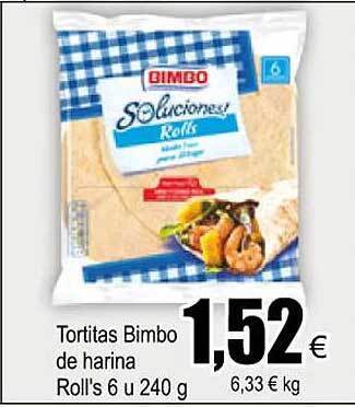 FROIZ Tortitas bimbo de harina roll's oferta